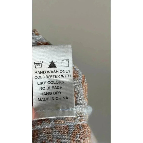 Dress Forum LA Tiered Maxi Dress Prairie Tassel Tie Flowy Floral Boho Brown Sz M - Picture 9 of 9